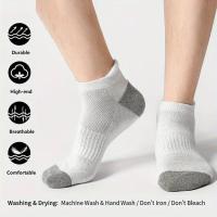 5 Pares De Medias Cortas Para Hombres De Alta Calidad Diseño Redondo Ajuste Grande Calcetines De Verano De Poliéster - details 2