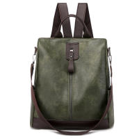 Mochila De Cuero Vintage Para Mujer 3 En 1 Antirrobo Capaz Para Niñas Adolescentes Bolsa Escolar De Viaje Mochila Feminina - details 17
