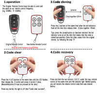 Control Remoto Inalámbrico RF 433MHz Duplicador De Código Copia Para Puerta De Garaje Y Portón Universal Clonador De Llaves 10/5 Piezas - details 0