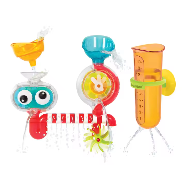 Juguete de baño para bebés y niños pequeños - Laboratorio de agua giratorio y rociador - Ventosas antimoho que se adhieren a cualquier bañera o ducha (1, 2 y 3 años) - Gran regalo para niños - 1
