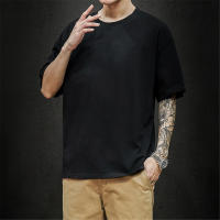 Camiseta De Algodón Para Hombre Estilo Coreano Hip-hop Casual Clásica De Verano Manga Corta Sólida En Negro Y Blanco - details 1