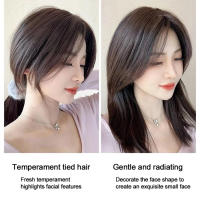 Punta De Cabello Sintético 3D Con Flequillo Bangs Clip-In De Ocho Franges Natural Invisible Trenzado Parte Media Tope Para El Cabello - details 4