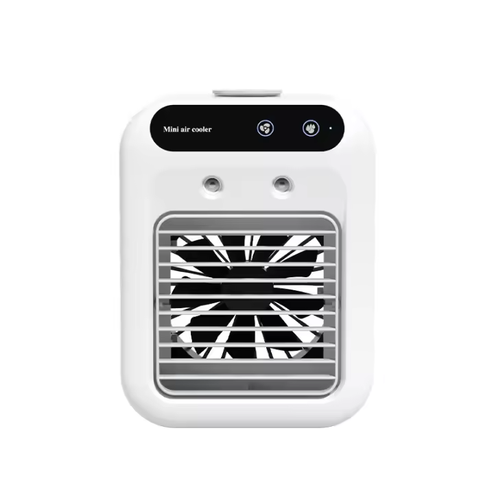 25W Recargable Mini Unidad de Aire Acondicionado Portátil 2 Spray de Aire Frío, Ventilador de Enfriamiento Personal with 2 Velocidades, Pequeños - 1