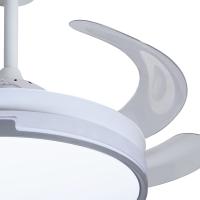Akunadecor - Ventilador de techo con motor DC modelo Plumax, 3 acabados a elegir, Tecnologia Led 45W eficiente de 4400 Lumenes, Control remoto con temporizador, luz regulable en color e intensidad, Memoria motor inverter verano/invierno ultra silencioso. - details 3