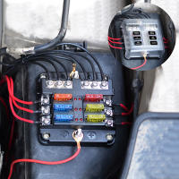 Caja De Fusibles 12V 32V Con Portafusibles M5 Y 6/12 Maneras Con Cubierta De Plástico Y Luz LED Para Coche Barco Marina - details 11