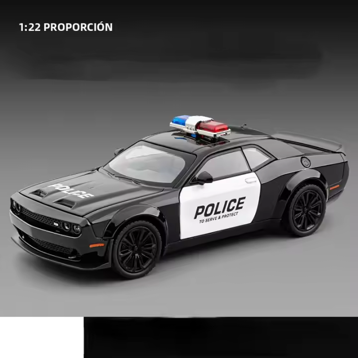 Dodge Challenger SRT Police Car 1:22 Escala Coche De Metal Diecast Regalo Para Niños Decoración Vehículo Juguetes C385 - 1