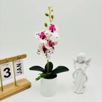 Bonsái De Mariposa Orquídea Artificial En Vaso Para Decoración De Escritorio Y Comedor En Oficina Y Hogar Regalo Para Bodas Y Cumpleaños - details 4