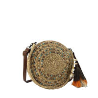 MODELISA Bolso Bandolera Redondo Rafia Paja Borla Concha Estilo Casual Playa Verano Mujer - details 1
