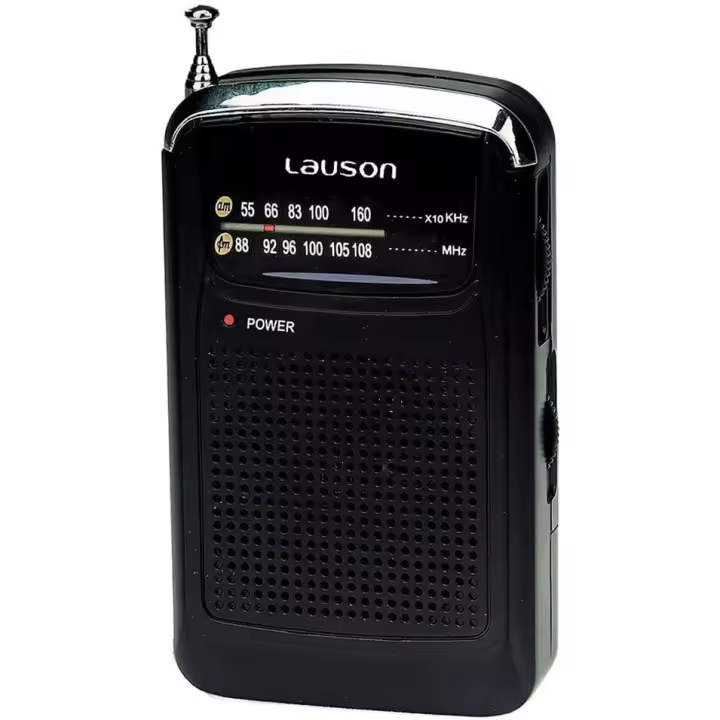 LAUSON RA114 Radio Portátil AM / FM. Radio Portatil de Bolsillo con sintonización analógica FM/ AM 87-108 MHZ. Altavoz Incorporado, Incluye Funda y Auriculares - 1