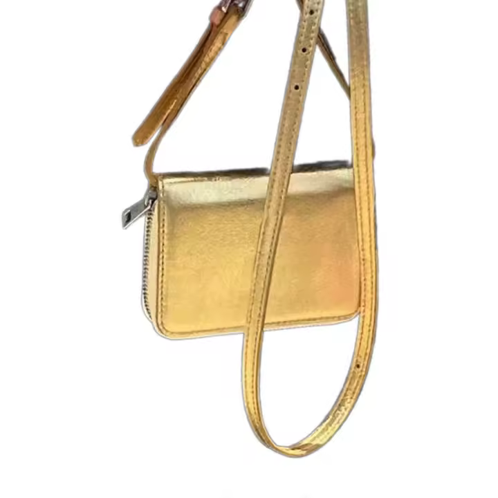 Riñonera multiuonal para tarjetasBolso Cruzado de piel sintética, Bolso de hombre, rápido de hacer, color Dorado - 1
