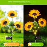 Lámpara Solar De Girasol LED Para Jardín Impermeable Decoración De Navidad Y Fiesta Guirnalda De Luz Solar Para Paisaje - details 1