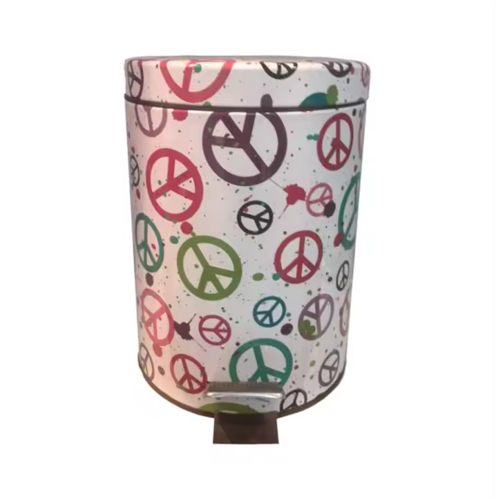 PAPELERA AMIKO DE ACERO INOXIDABLE CON PEDAL Y CUBETA INTERIOR EXTRAIBLE DE 5 LITROS MODELO PEACE - 1