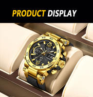 Reloj De Pulsera LIGE Para Hombre Resistente Al Agua Con Pantalla Dual LED Y Luminosidad Deportivo De Outdoor Y Business Cronógrafo Cuarzo De Moda - details 12
