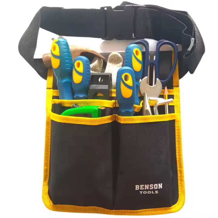 INTURÓN DE HERRAMIENTAS Profesional Ajustable | Bolsa para Trabajos de Bricolaje Electricidad Fontanería o Albañilería | Mochila Portátil que complementa a las Cajas de Herramientas o Maletines - 1