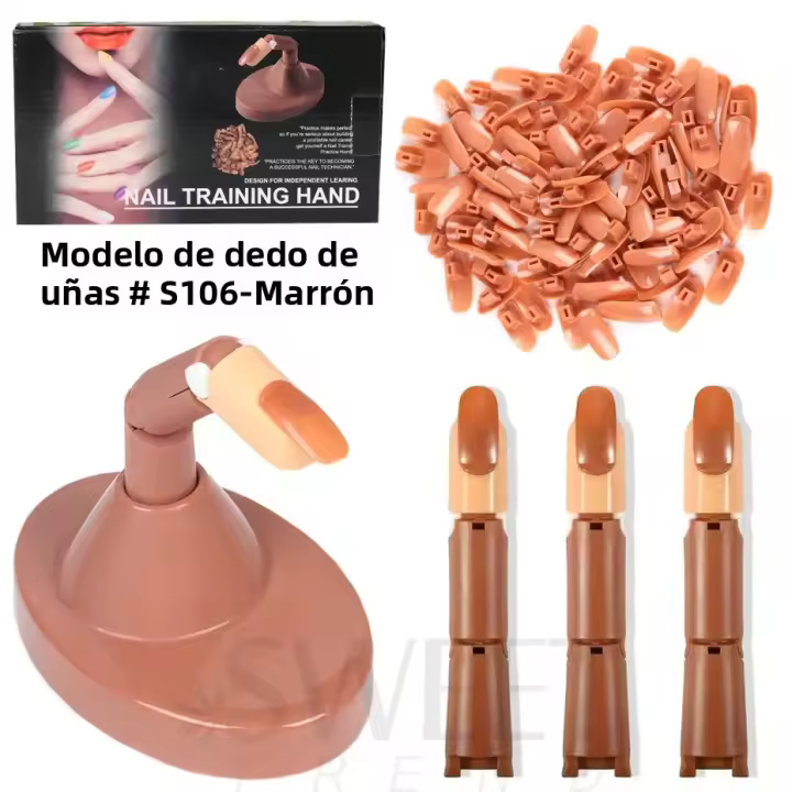 Práctica De Uñas Acrílicas Manos Ajustables Con Tiras Móviles Modelo Falso Con Puntas Flexibles Herramienta De Manicura Suministros - 1