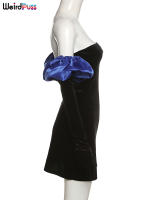 Vestido De Veludo Sin Espalda Para Mujer Con Guantes Nublados Bodycon Elástico Romántico Francesa Para Fiesta De Cumpleaños Vacaciones Streetwear - details 11