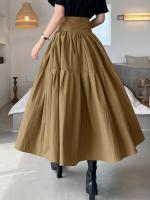 Falda Larga De Cintura Alta Celmia Para Mujer Estilo Vintage Playa A-Line Con Cierre De Cremallera Y Pliegues Casual Y Elegante Para Fiestas Y Playa - details 6