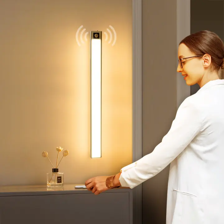 Lámpara De Pared Recargable LED Con Sensor De Movimiento PIR Para Decoración De Habitaciones Y Cocina Fuente De Alimentación DC5V USB Material De Aluminio - 1