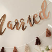 Bandeera Just Married Para Decoración De Fiesta Con Banderas Y Bandejas Material De Papel Para Bodas Y Compromisos - details 5