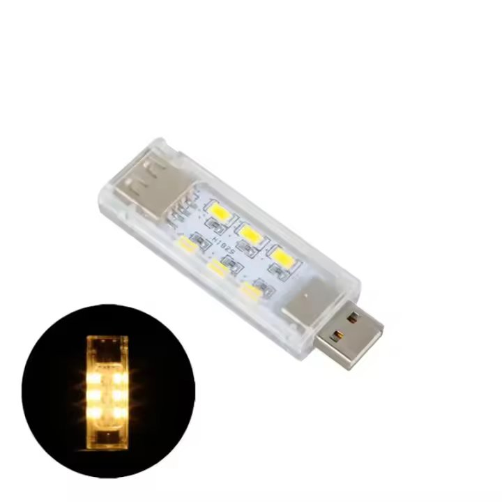 Lámpara De Lectura Portátil USB LED Doble Cara 12LED Para Libro Luz Nocturna Mini Para Power Bank PC Portátil Y Notebook - 1