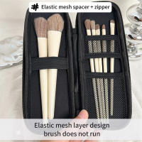 Bolsa De Almacenamiento Multifuncional Para Cepillos De Maquillaje Organizador Portátil De Viaje Con Malla Bolso De Cosméticos Ligero Herramientas De Belleza - details 6
