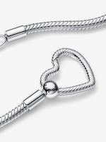 Pandora - Collar de Cadena de serpiente con Cierres de corazón - Plata de Ley - details 2