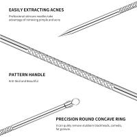 4PCS Eliminador De Puntos Negros Y Acné Para Mujeres Cuidado De La Piel Herramienta De Limpieza De Poros Tratamiento De Manchas Y Espinillas Con Aguja Hook - details 4