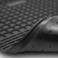 X-Juego de 4 Alfombras de Goma Fina para Coche, Alfombrillas Universales para Coche,Antideslizantes,Alfombras Delanteras y Traseras,Color Negro - details 2