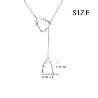 925 plata esterlina simple doble caballo rayas Lariat collar caballo (Plata) - details 3
