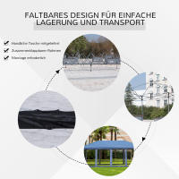 Gazebo plegable Gazebo de Jardín Pop Up Gazebo 5,9x2,95x2,5 m Malla Oxford de maple with Bolsa de Transporte Crema Blanco Adecuado para festines y eventos en El Jardín - details 3