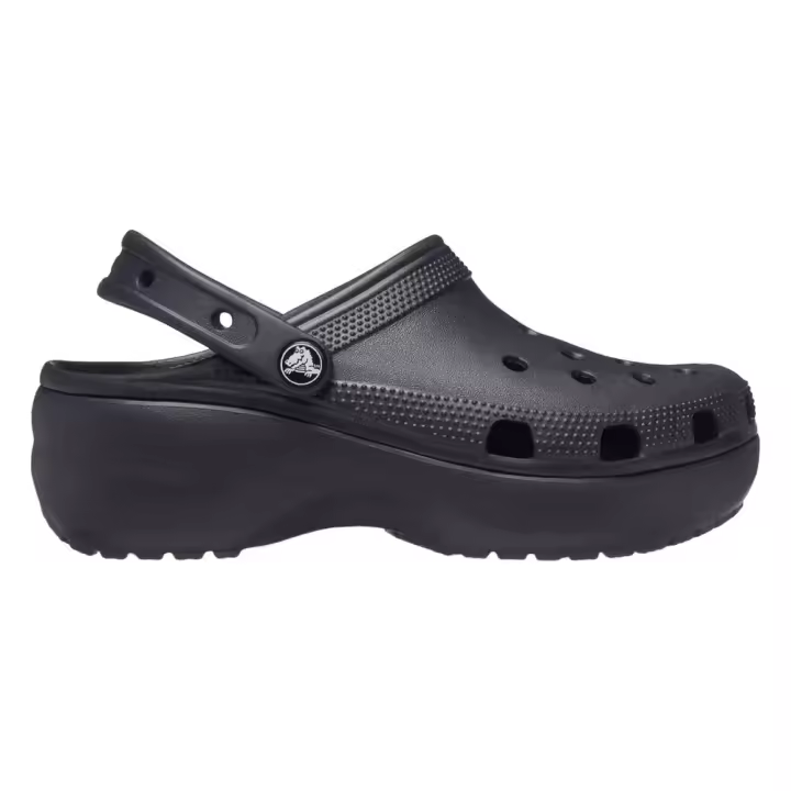Zuecos Negros Crocs Classic Platform W Black Resistentes al Agua - 1