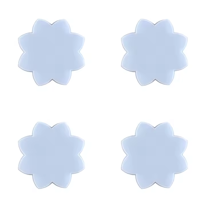 Posavasos de loto de 4 piezas, molde de pegamento de cristal de silicona para manualidades - 1
