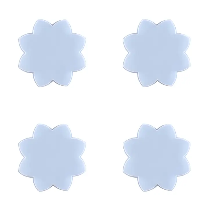 Posavasos de loto de 4 piezas, molde de pegamento de cristal de silicona para manualidades - 1