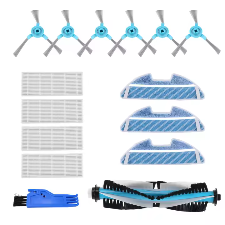 Accesorios para Robot aspirador Cecotec Conga 1490, paquete de repuestos de 1 cepillo principal, 4 filtros Hepa, 6 cepillos laterales, 3 mopas - 1