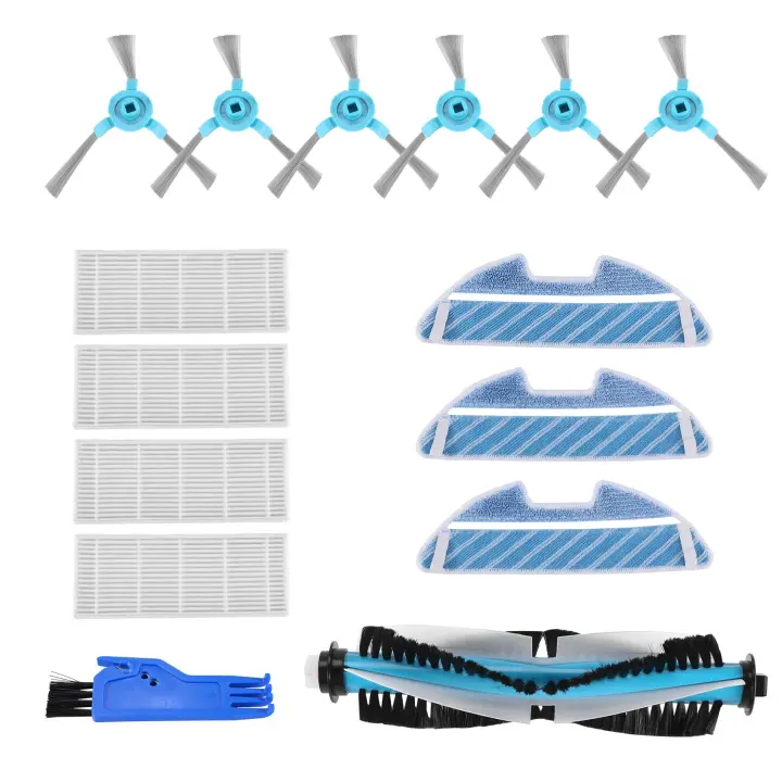 Accesorios para Robot aspirador Cecotec Conga 1490, paquete de repuestos de 1 cepillo principal, 4 filtros Hepa, 6 cepillos laterales, 3 mopas - 1