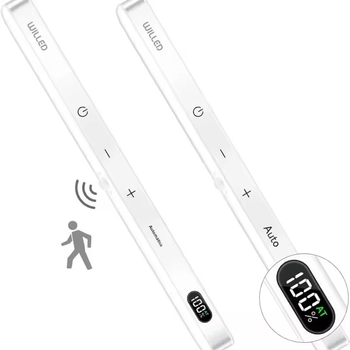 Luces De Noche LED Recargable WILLED Con Sensor De Movimiento Barra Táctil Iluminación De Armario Wireless Incluye Batería - 1