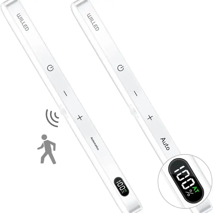 Luces De Noche LED Recargable WILLED Con Sensor De Movimiento Barra Táctil Iluminación De Armario Wireless Incluye Batería - 1