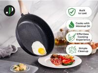 Just Perfecto Juego de Ollas y Sartenes Cocina Antiadherentes 14 Piezas, Katería de Cocina Antiadherentes Aluminio, para Todas Las Cocinas, Included Inducción, Ollas Cocina with Tapas (Black) - details 4
