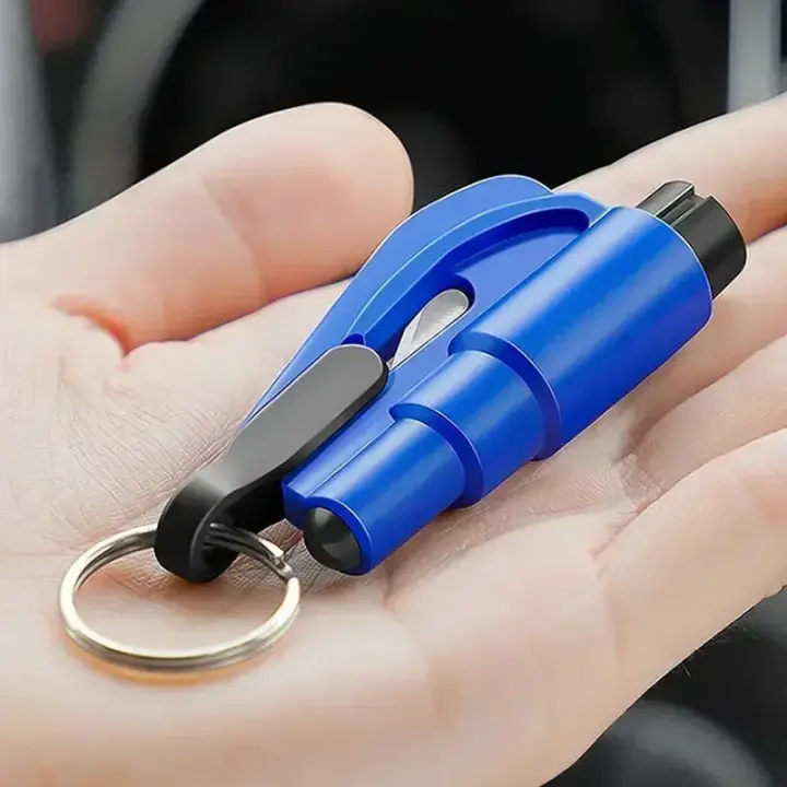 Martillo De Seguridad Para Coche Portátil Rompe Ventanas Cuchillo De Correa Kit De Escape En Cadena Regalo De Navidad - 1