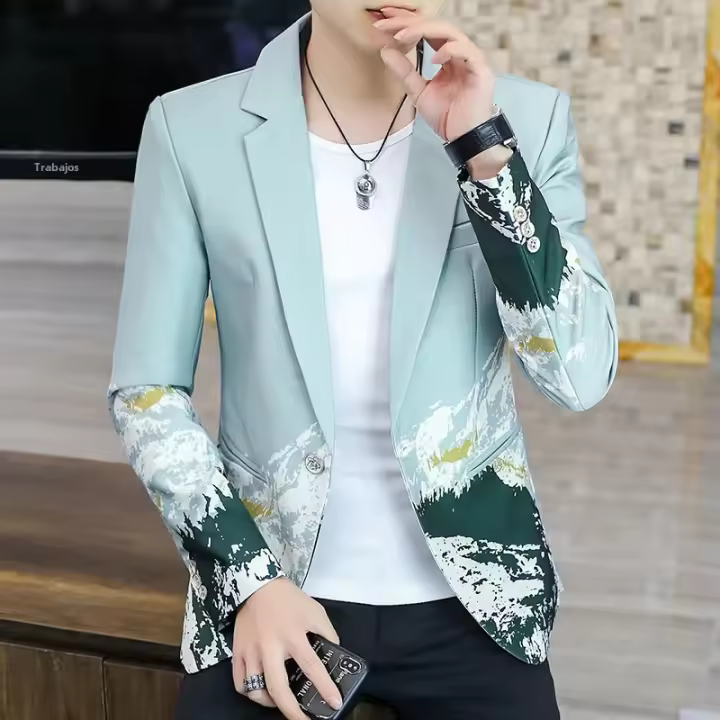 Chaleco De Moda Para Hombre Estilo Británico Slim Con Estampado Performance Al Aire Libre Casual Para Bodas Y Banquetes - 1
