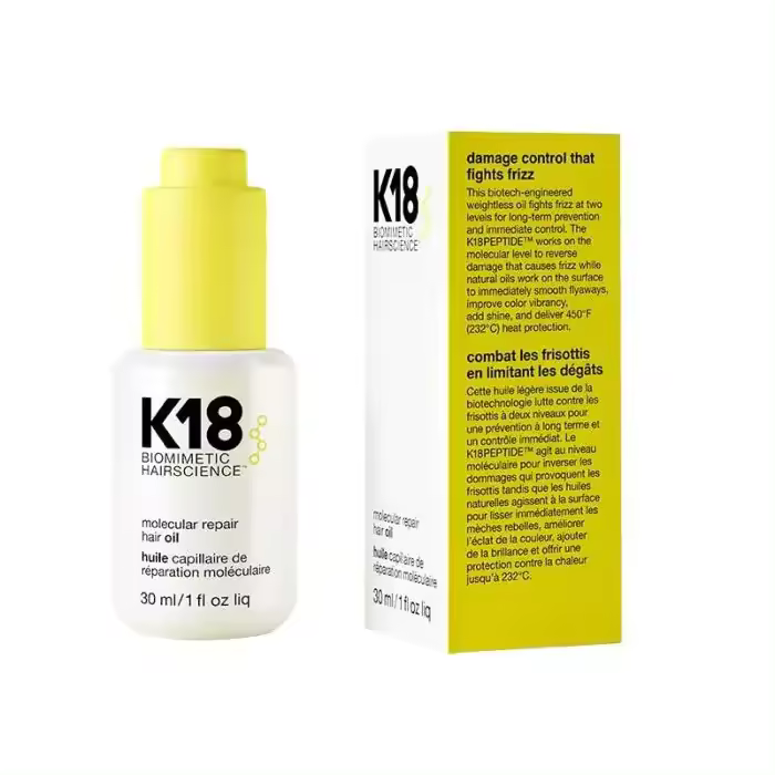 Aceite reparador molecular para cabello dañado y teñido K18 - 1