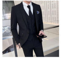 Traje De Boda Invernal Con Rayas Tres Piezas Vestido Y Pantalones Moda Negocios Atractivo Traje Casual Para Celebraciones - details 18
