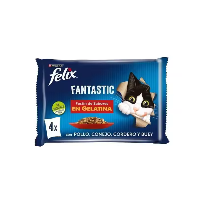 Felix Fantastic Sobres En Gelatina Festín De Sabores 4 X 85Gr - 1
