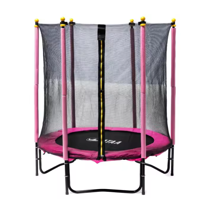 Cama elástica infantil 140 Plus, trampolín para varios niños y niñas con protecciones laterales, red y cierre de seguridad, cama elástica ideal para interior o exterior, brinca brinca de 140cm - 1