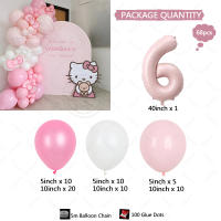 Set De 68 Globos Macarón De Látex Rosa Y Blanco Con Globo De Papel De Número Rosa Para Fiesta De Cumpleaños Bebé Despedida De Soltero Adulto Decoración De Nuevo Nacido - details 6