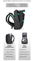 Mochila De Negocios impermeable para hombre, morral de viaje para ordenador portátil con carga USB, se adapta a ordenador portátil de 17 pulgadas y equipo técnico - details 2