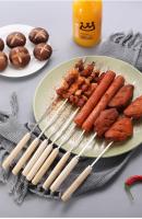 10pcs Brochetas De Barbecue De Acero Inoxidable 304 Con Mango De Madera Reutilizable Antideslizante Y Resistente Al Calor Brochetas Anchas Para BBQ - details 9