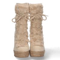 PuntoSalao Botas de cuña en yute y pelo estilo australianas mujer color beige - details 1