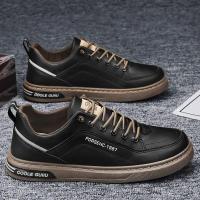 Zapatos Casuales Para Hombre En Cuero Sintético Antideslizantes Y Resistentes Al Desgaste Moda Color Sólido Cómodos Zapatos Slip-On - details 2