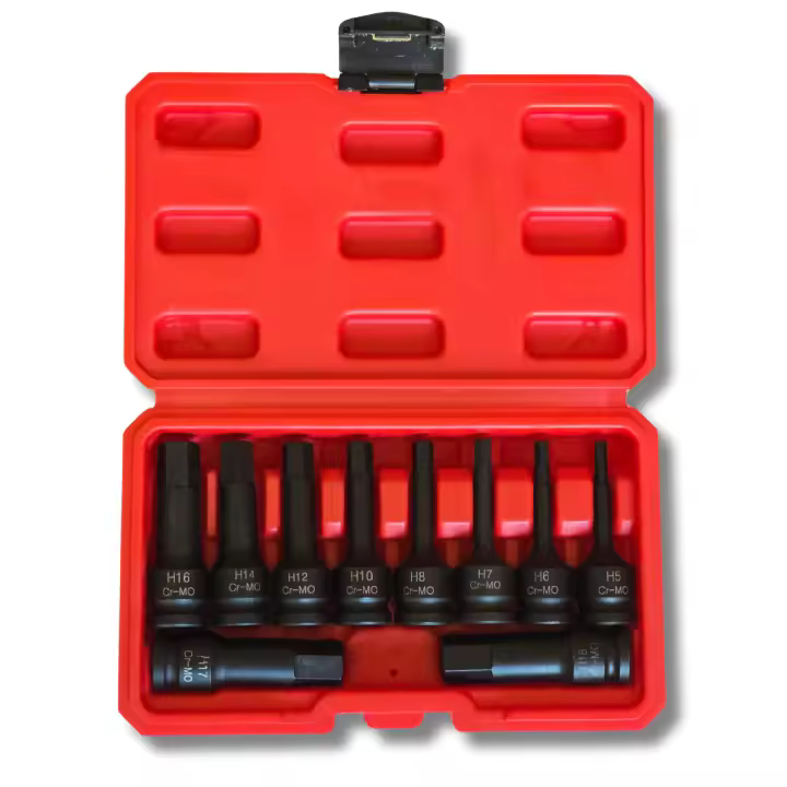 Juego de 10 Puntas Allen de Impacto 1/2" (5-18 mm) con Maletín –  Tamaños 5, 6, 7, 8, 10, 12, 14, 16, 17 y 18 mm. - 1